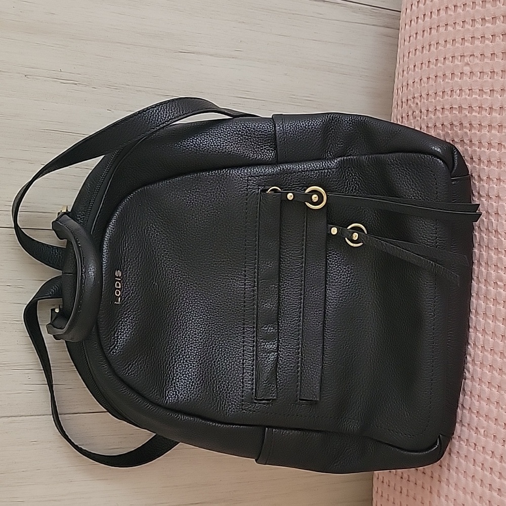 Black Leather Backpack